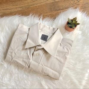 CK Oatmeal white dress shirt.